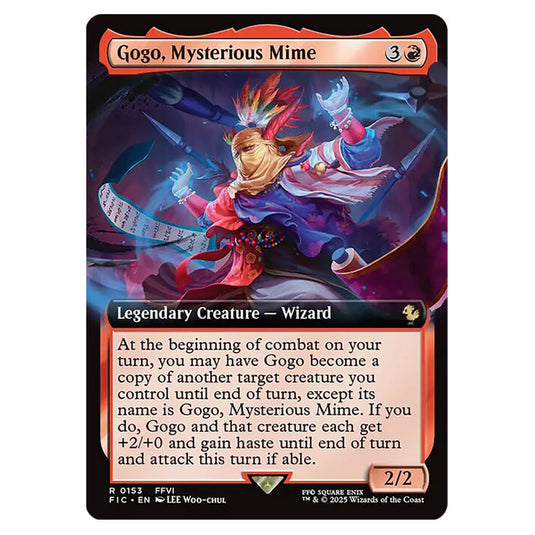 Gogo, Mysterious Mime 0153 card from the Magic The Gathering set Universes Beyond - Final Fantasy - Commander