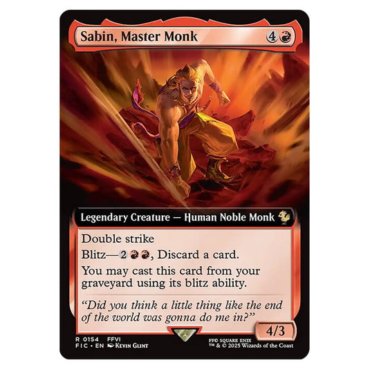Sabin, Master Monk 0154 card from the Magic The Gathering set Universes Beyond - Final Fantasy - Commander