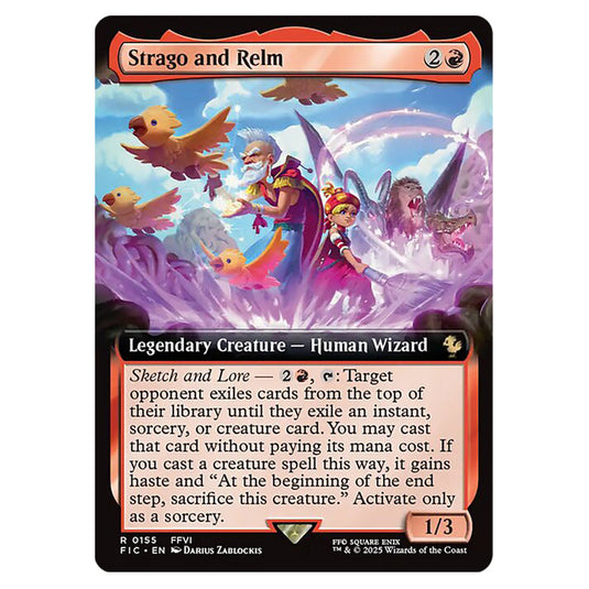 Strago and Relm 0155 card from the Magic The Gathering set Universes Beyond - Final Fantasy - Commander