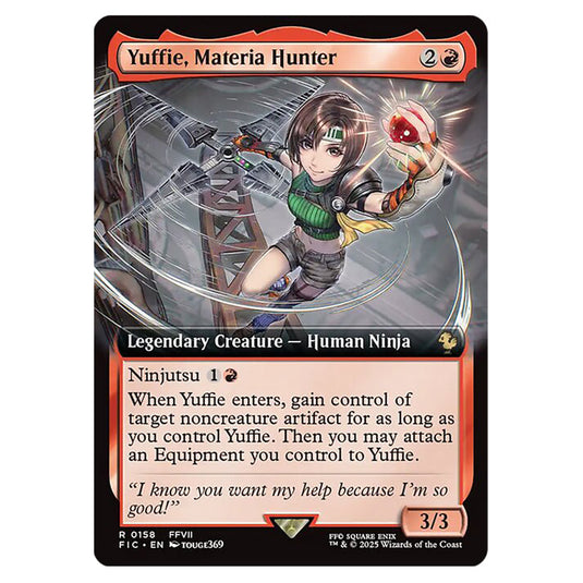 Yuffie, Materia Hunter 0158 card from the Magic The Gathering set Universes Beyond - Final Fantasy - Commander