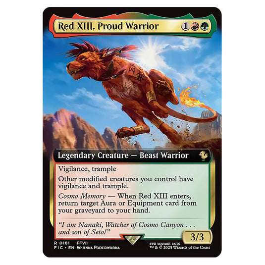 Red XIII, Proud Warrior 0181 card from the Magic The Gathering set Universes Beyond - Final Fantasy - Commander