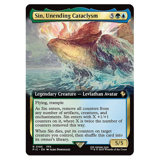 Sin, Unending Cataclysm 0185 card from the Magic The Gathering set Universes Beyond - Final Fantasy - Commander