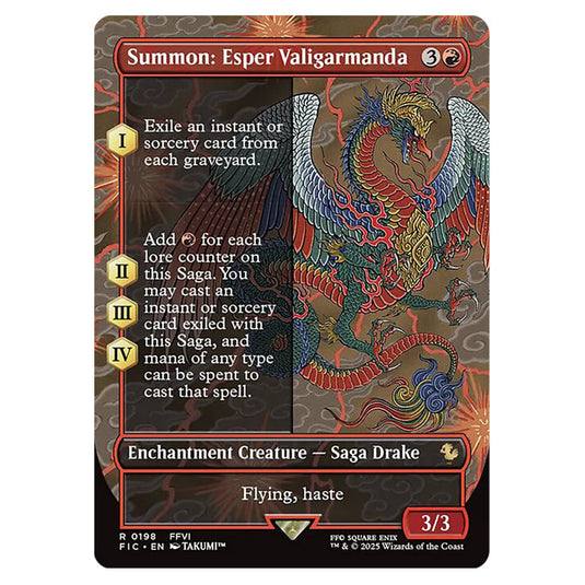 Summon: Esper Valigarmanda 0198 card from the Magic The Gathering set Universes Beyond - Final Fantasy - Commander