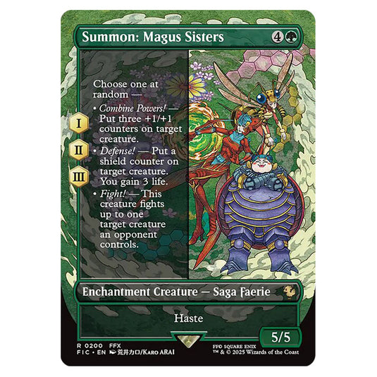 Summon: Magus Sisters 0200 card from the Magic The Gathering set Universes Beyond - Final Fantasy - Commander