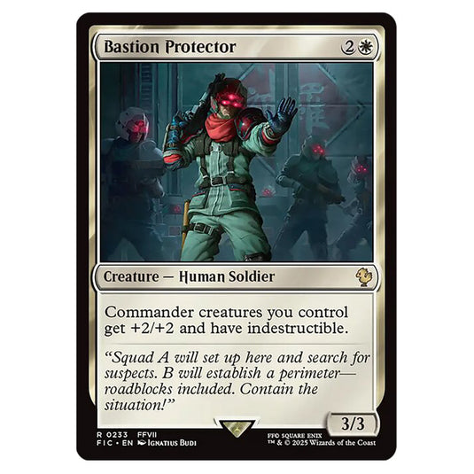 Bastion Protector 0233 card from the Magic The Gathering set Universes Beyond - Final Fantasy - Commander