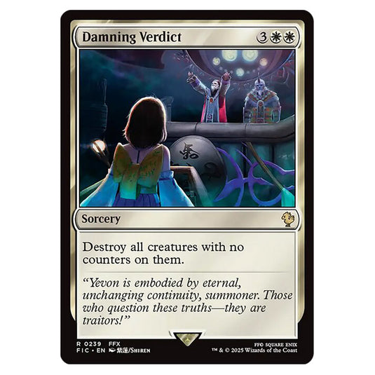 Damning Verdict 0239 card from the Magic The Gathering set Universes Beyond - Final Fantasy - Commander