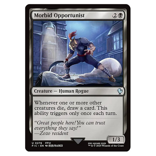 Morbid Opportunist 0278 card from the Magic The Gathering set Universes Beyond - Final Fantasy - Commander