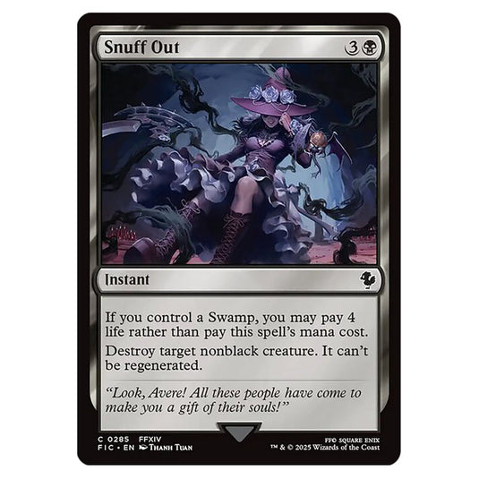 Snuff Out 0285 card from the Magic The Gathering set Universes Beyond - Final Fantasy - Commander