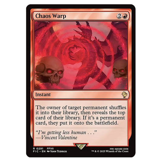 Chaos Warp 0291 card from the Magic The Gathering set Universes Beyond - Final Fantasy - Commander