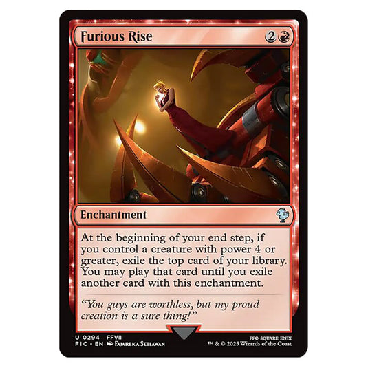 Furious Rise 0294 card from the Magic The Gathering set Universes Beyond - Final Fantasy - Commander