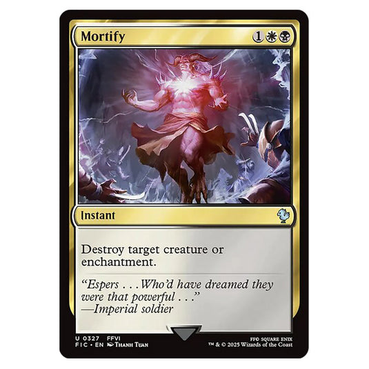 Mortify 0327 card from the Magic The Gathering set Universes Beyond - Final Fantasy - Commander