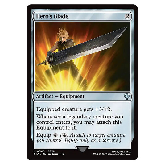 Hero's Blade 0345 card from the Magic The Gathering set Universes Beyond - Final Fantasy - Commander