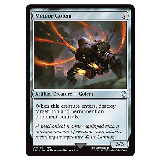 Meteor Golem 0351 card from the Magic The Gathering set Universes Beyond - Final Fantasy - Commander