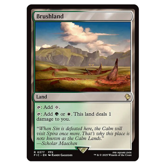 Brushland 0377 card from the Magic The Gathering set Universes Beyond - Final Fantasy - Commander