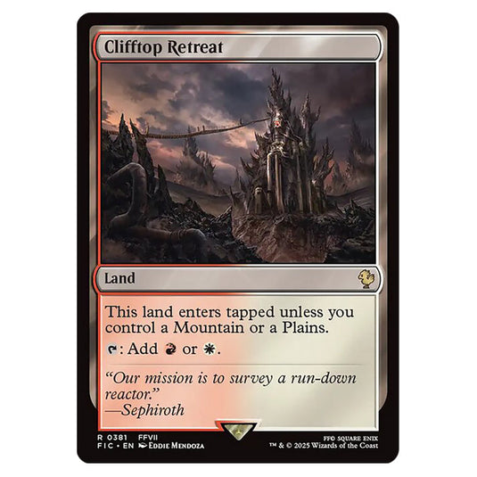 Clifftop Retreat 0381 card from the Magic The Gathering set Universes Beyond - Final Fantasy - Commander