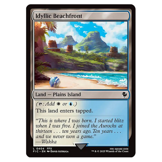 Idyllic Beachfront 0404 card from the Magic The Gathering set Universes Beyond - Final Fantasy - Commander