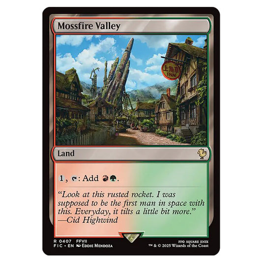Mossfire Valley 0407 card from the Magic The Gathering set Universes Beyond - Final Fantasy - Commander