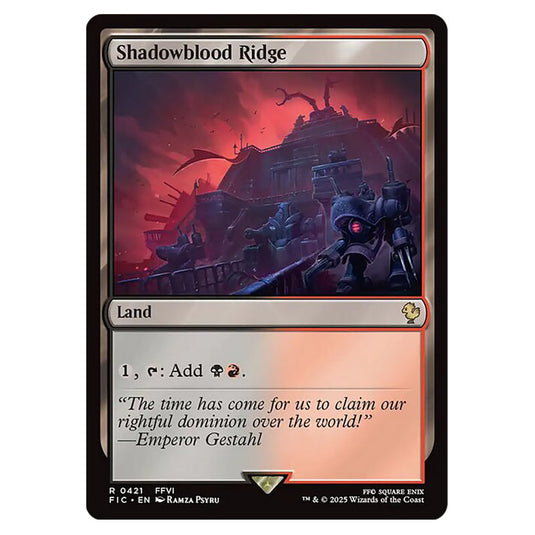 Shadowblood Ridge 0421 card from the Magic The Gathering set Universes Beyond - Final Fantasy - Commander