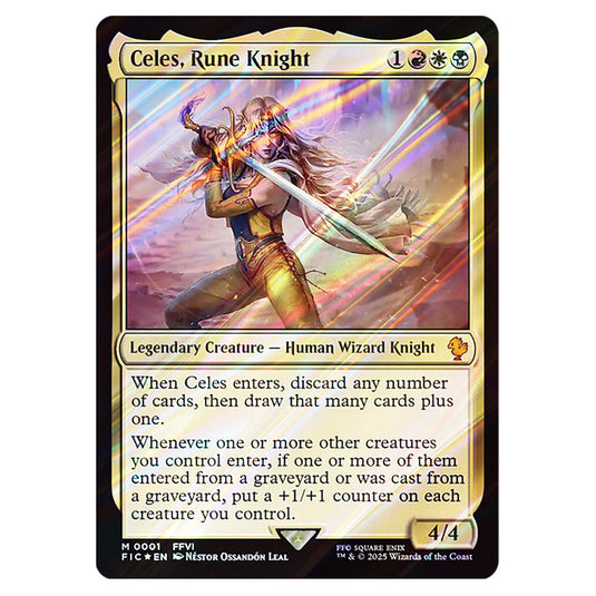 Celes, Rune Knight 0001 card from the Magic The Gathering set Universes Beyond - Final Fantasy - Commander