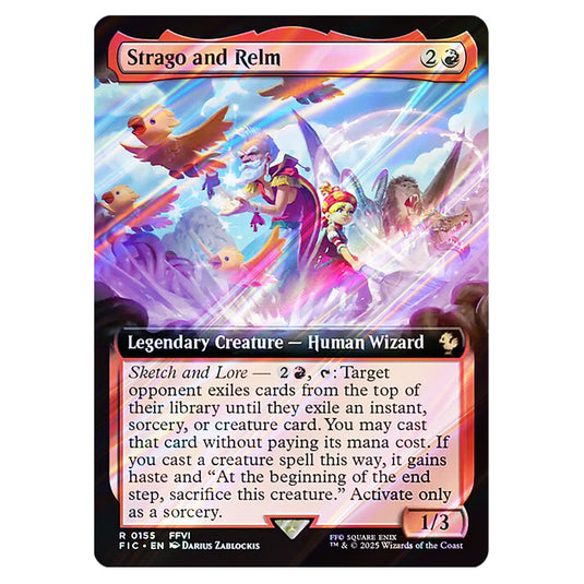 Strago and Relm 0155 card from the Magic The Gathering set Universes Beyond - Final Fantasy - Commander