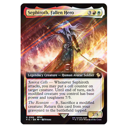 Sephiroth, Fallen Hero 0182 card from the Magic The Gathering set Universes Beyond - Final Fantasy - Commander