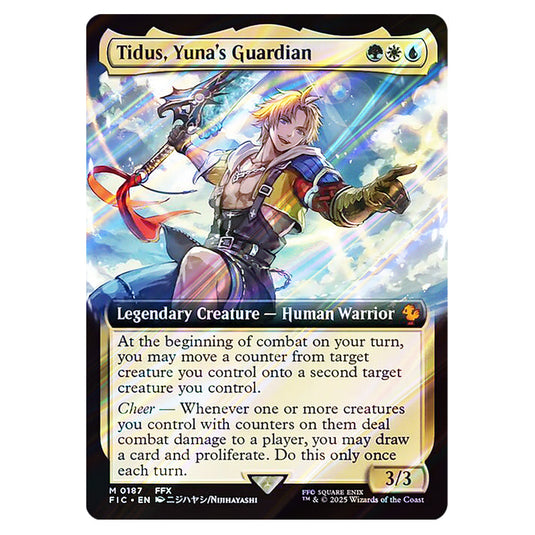 Tidus, Yuna's Guardian 0187 card from the Magic The Gathering set Universes Beyond - Final Fantasy - Commander