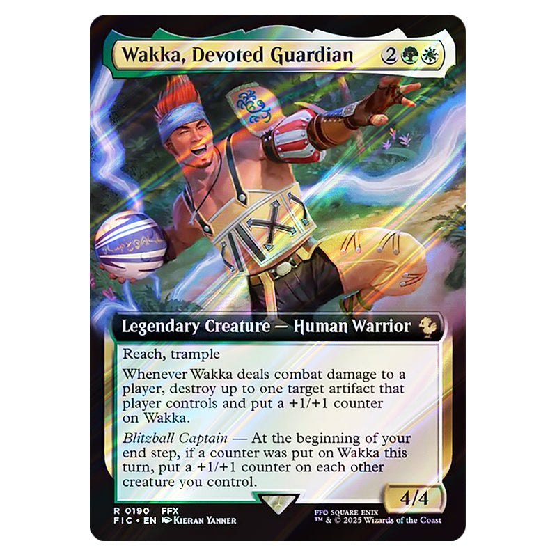 wakka mtg card Wakka, Devoted Guardian (Extended Art) (190) (FIC) - Commander: FINAL FANTASY WAKKA, DEVOTED GUARDIAN X4 Final