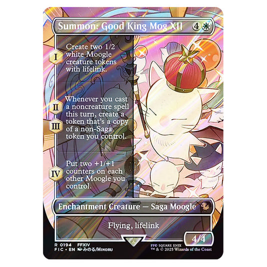 Summon: Good King Mog XII 0194 card from the Magic The Gathering set Universes Beyond - Final Fantasy - Commander