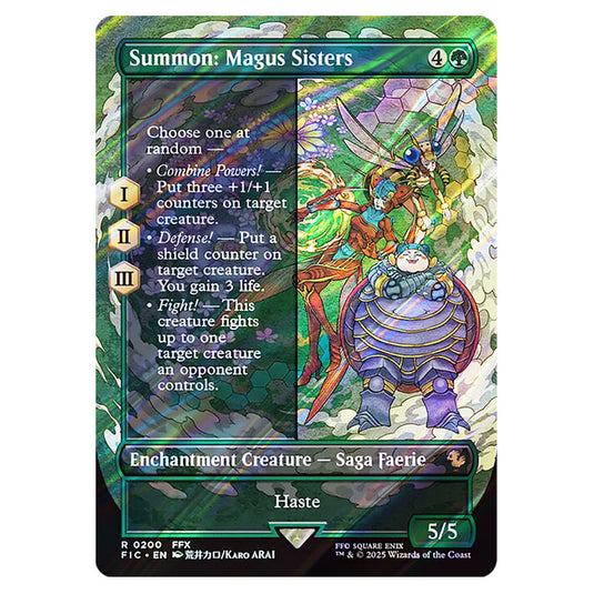 Summon: Magus Sisters 0200 card from the Magic The Gathering set Universes Beyond - Final Fantasy - Commander