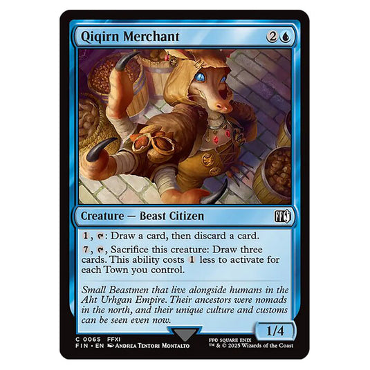 Qiqirn Merchant 0065 card from the Magic The Gathering set Universes Beyond - Final Fantasy