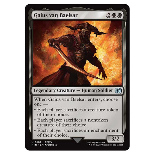 Gaius van Baelsar 0102 card from the Magic The Gathering set Universes Beyond - Final Fantasy