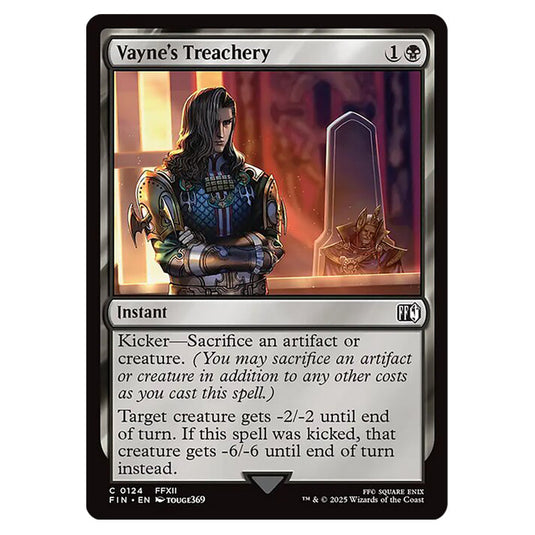 Vayne's Treachery 0124 card from the Magic The Gathering set Universes Beyond - Final Fantasy