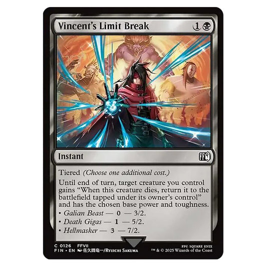 Vincent's Limit Break 0126 card from the Magic The Gathering set Universes Beyond - Final Fantasy