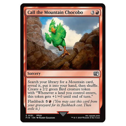 Call the Mountain Chocobo 0131 card from the Magic The Gathering set Universes Beyond - Final Fantasy