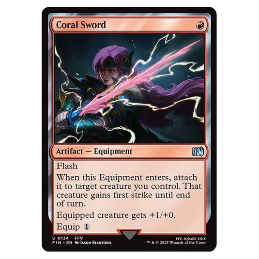 Coral Sword 0134 card from the Magic The Gathering set Universes Beyond - Final Fantasy