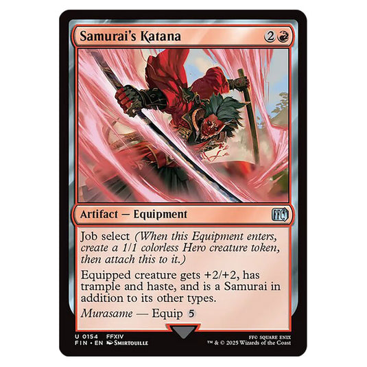Samurai's Katana 0154 card from the Magic The Gathering set Universes Beyond - Final Fantasy