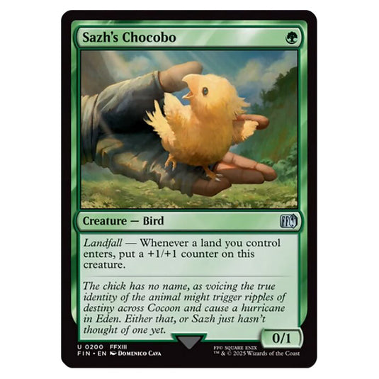 Sazh's Chocobo 0200 card from the Magic The Gathering set Universes Beyond - Final Fantasy