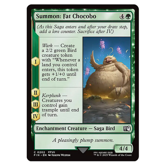 Summon: Fat Chocobo 0202 card from the Magic The Gathering set Universes Beyond - Final Fantasy