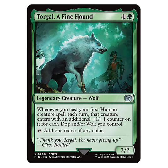 Torgal, A Fine Hound 0208 card from the Magic The Gathering set Universes Beyond - Final Fantasy