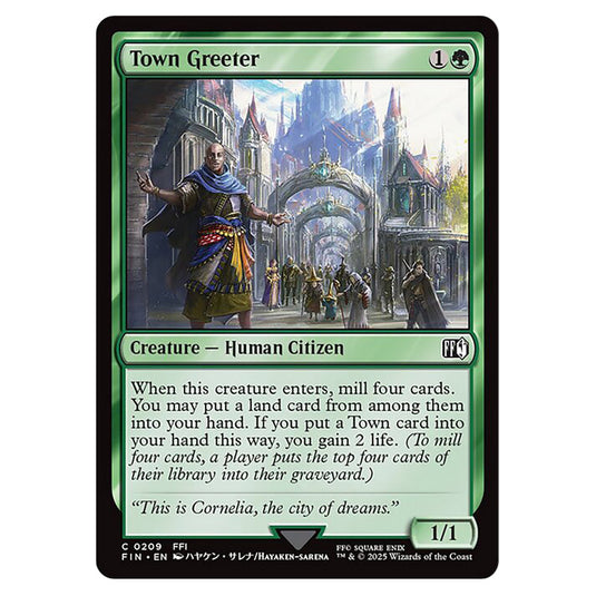 Town Greeter 0209 card from the Magic The Gathering set Universes Beyond - Final Fantasy
