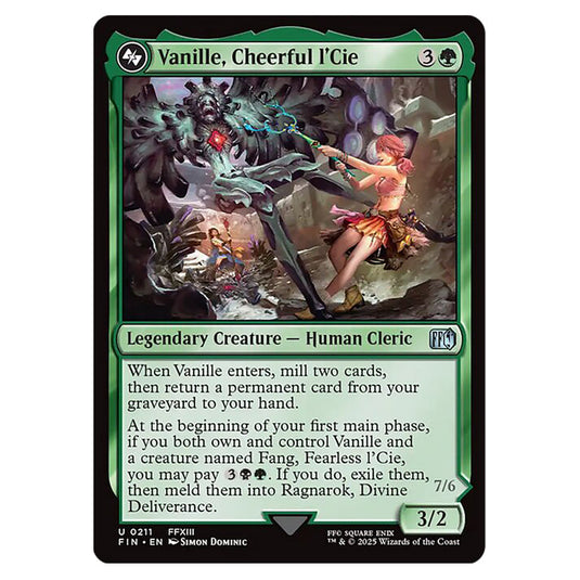 Vanille, Cheerful l'Cie 0211 card from the Magic The Gathering set Universes Beyond - Final Fantasy
