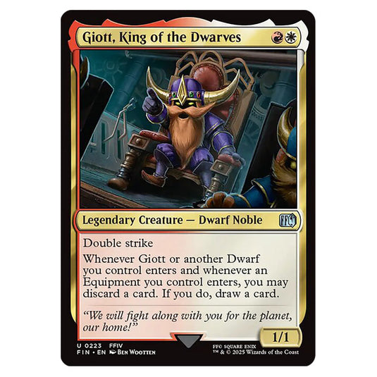 Giott, King of the Dwarves 0223 card from the Magic The Gathering set Universes Beyond - Final Fantasy