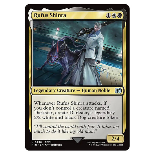 Rufus Shinra 0238 card from the Magic The Gathering set Universes Beyond - Final Fantasy