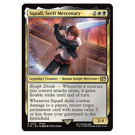 Squall, SeeD Mercenary 0243 card from the Magic The Gathering set Universes Beyond - Final Fantasy