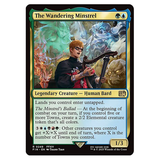The Wandering Minstrel 0249 card from the Magic The Gathering set Universes Beyond - Final Fantasy