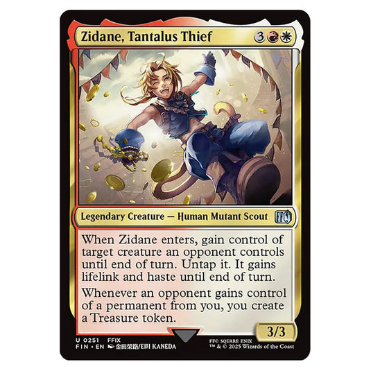 Zidane, Tantalus Thief 0251 card from the Magic The Gathering set Universes Beyond - Final Fantasy