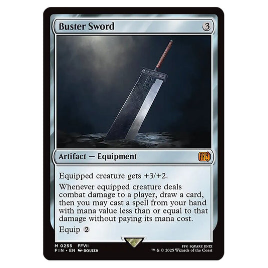 Buster Sword 0255 card from the Magic The Gathering set Universes Beyond - Final Fantasy