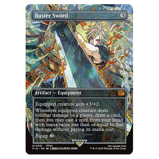 Buster Sword 0351 card from the Magic The Gathering set Universes Beyond - Final Fantasy
