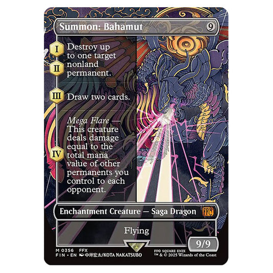Summon: Bahamut 0356 card from the Magic The Gathering set Universes Beyond - Final Fantasy