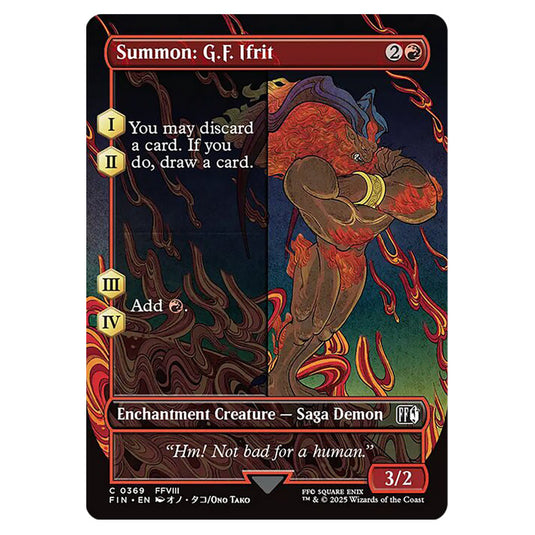 Summon: G.F. Ifrit 0369 card from the Magic The Gathering set Universes Beyond - Final Fantasy